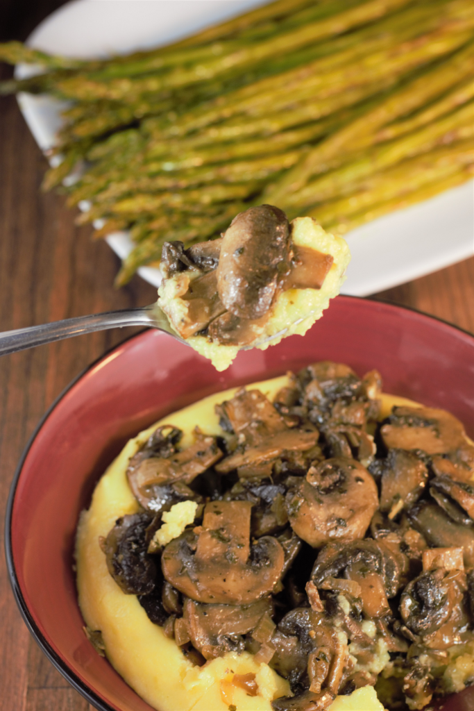 Roasted Mushrooms and Creamy Parmesan Polenta | Mountain Cravings